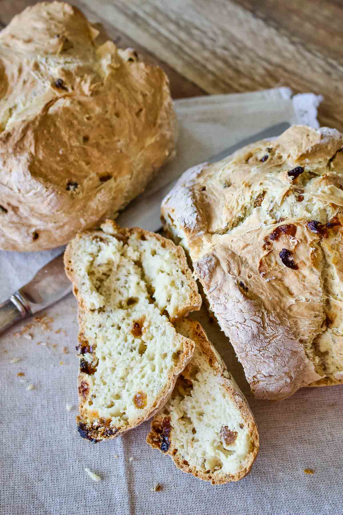 Slices of American Irish soda bread.