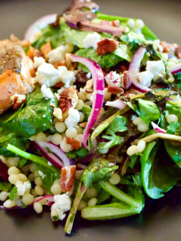 Spring Greens Couscous Salad With Salmon square photo0