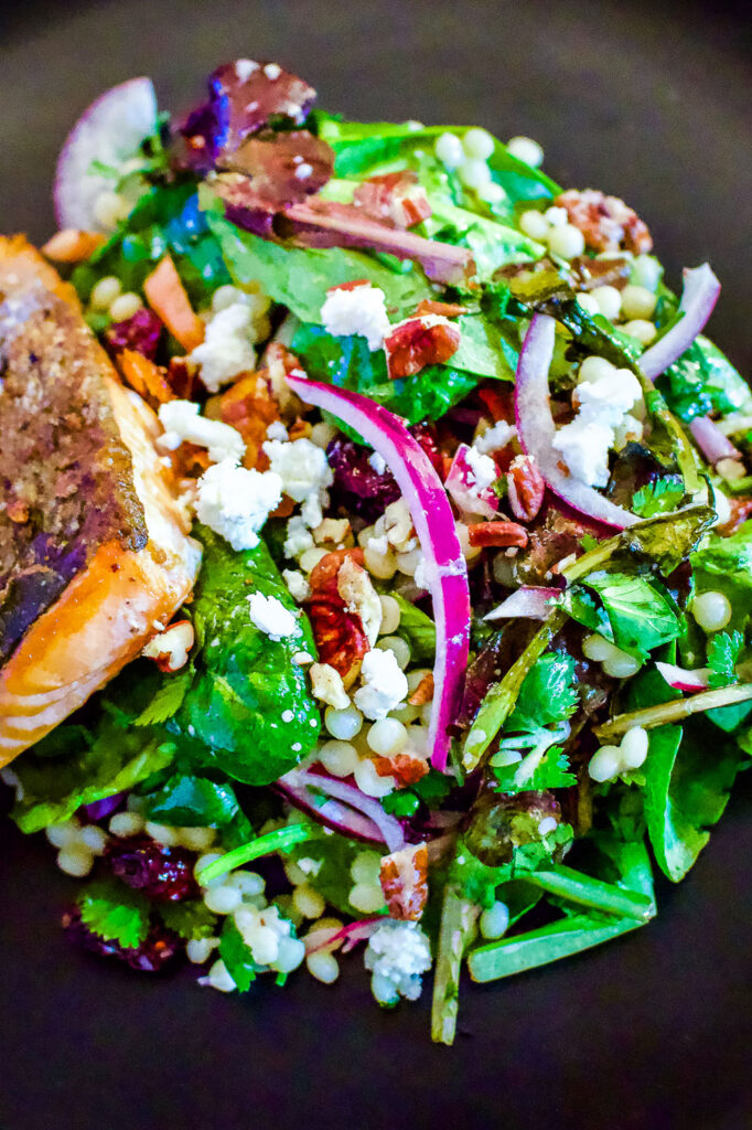 Spring Greens Couscous Salad With Salmon0