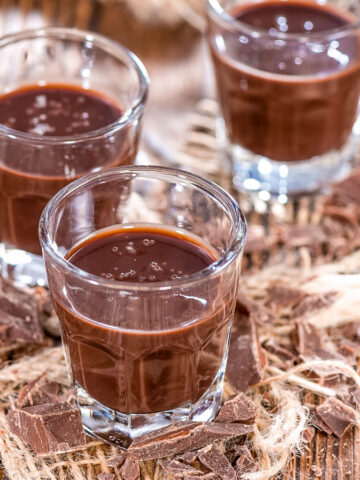 Chocolate liqueur in a glass square photo0