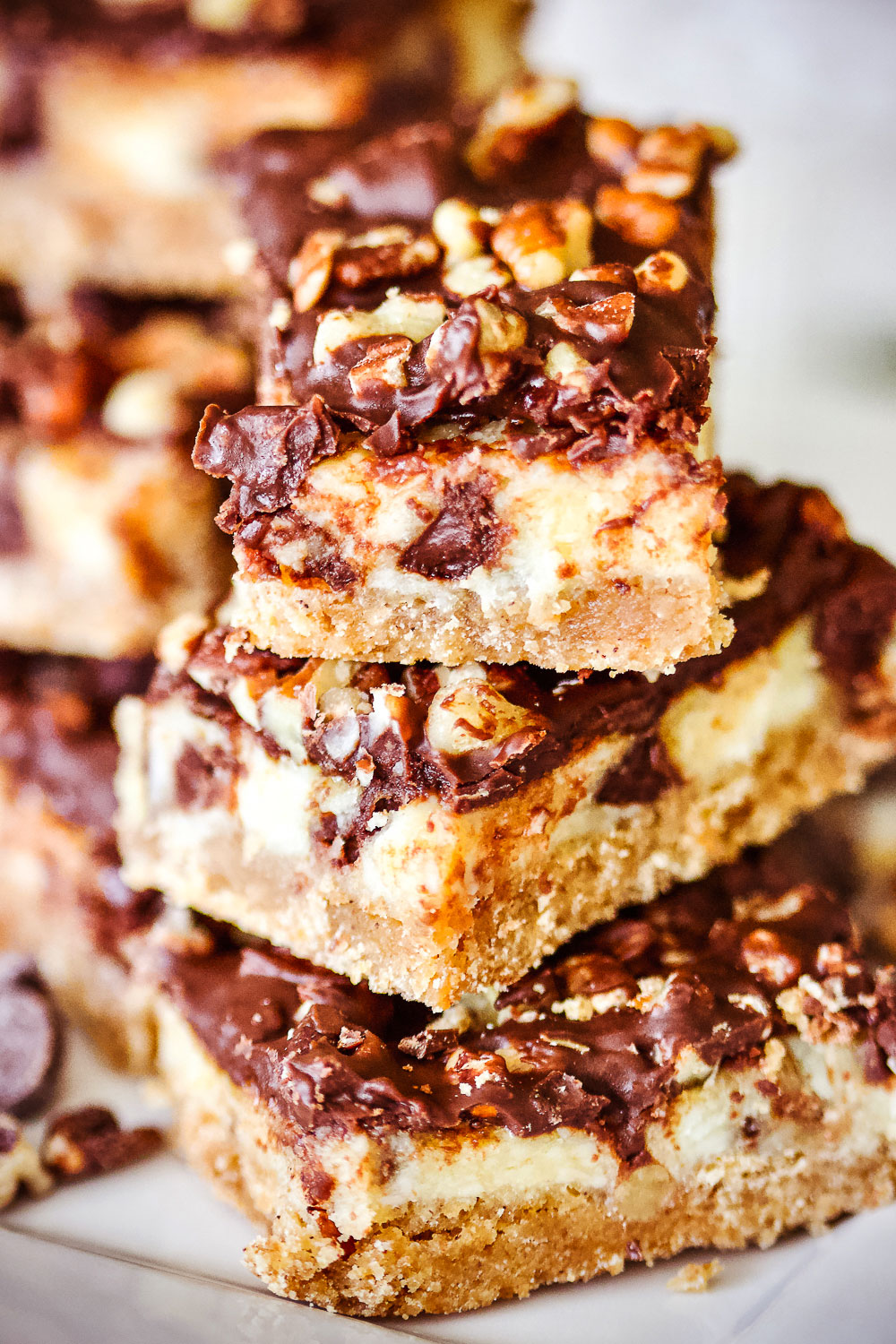Austrian Chocolate Cream Cheese Bars close up0