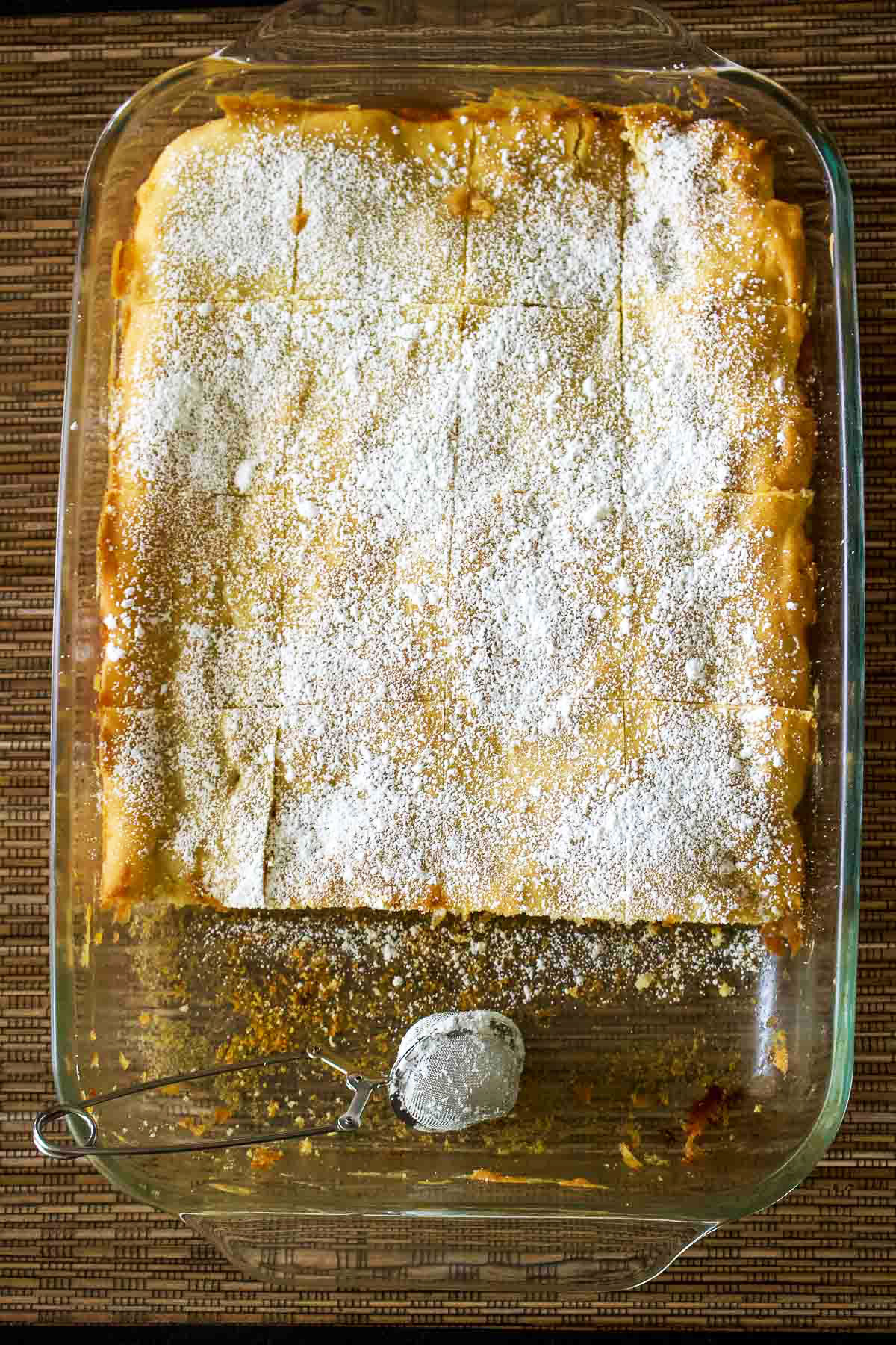Apple Pie in a baking pan.