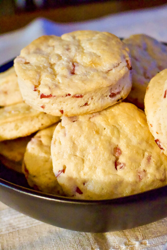 Stacked Ham and Black Pepper Scones0