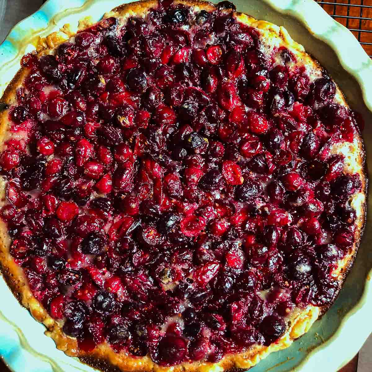 Cranberry Pie With Cream Cheese Crust.