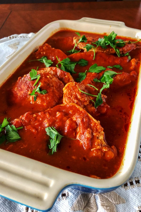 Roasted Pork In Garlic Tomato Sauce An Easy Dinner