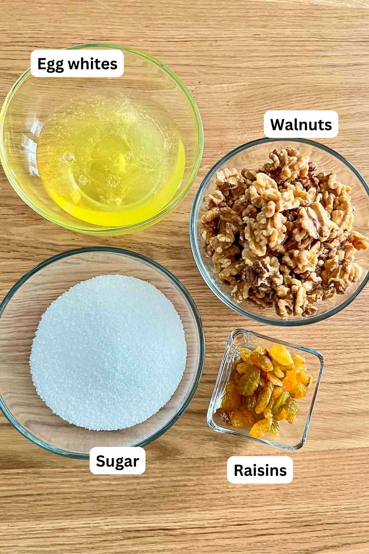 Ingredients display for cozonac filling.