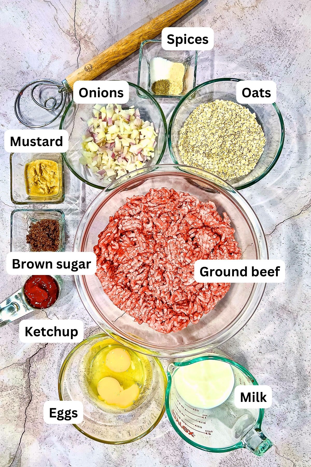Ingredients display for Meatloaf With Oatmeal.