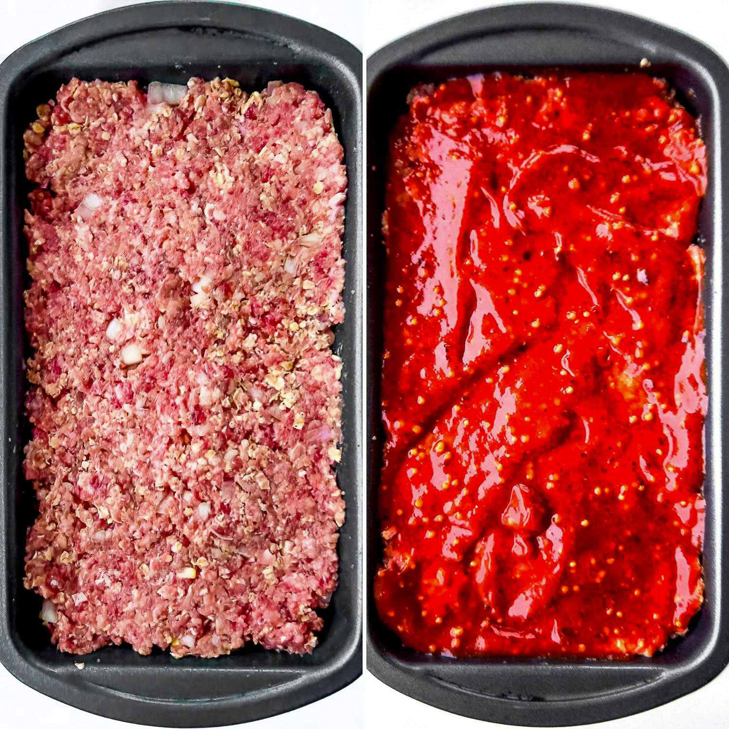 Uncooked Meatloaf Collage square photo