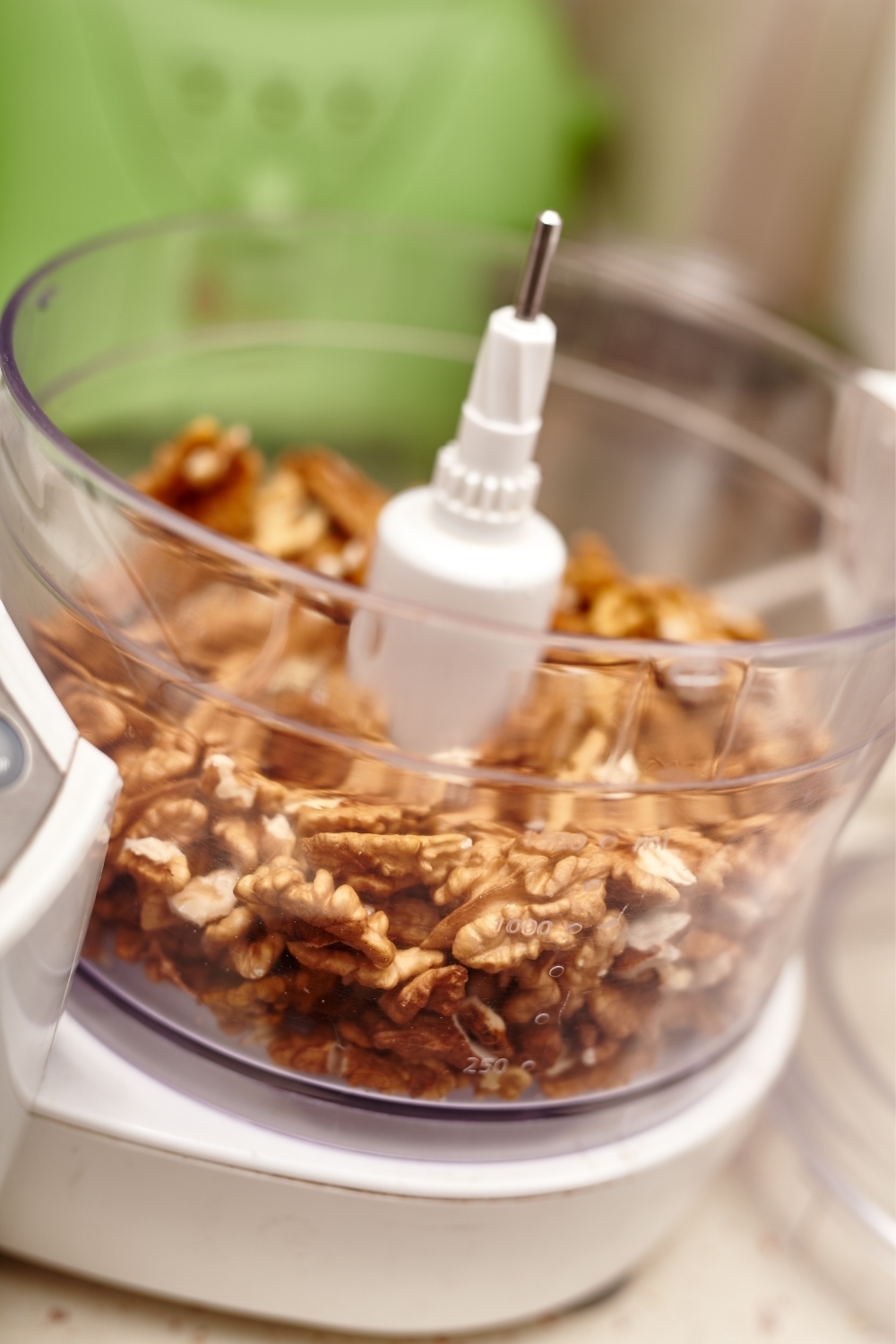 Walnuts in the food processor.