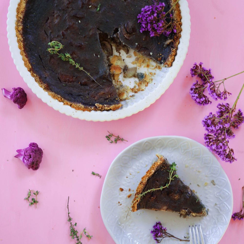 Purple Cauliflower Mushroom Paleo Quiche sq