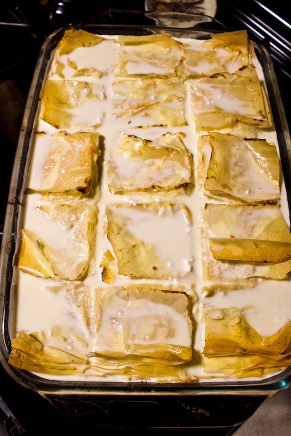Sweet Cheese Slab Pie1515 Sweet Cheese Slab Pie- milk, sour cream, egg and sugar mixture poured over the pie