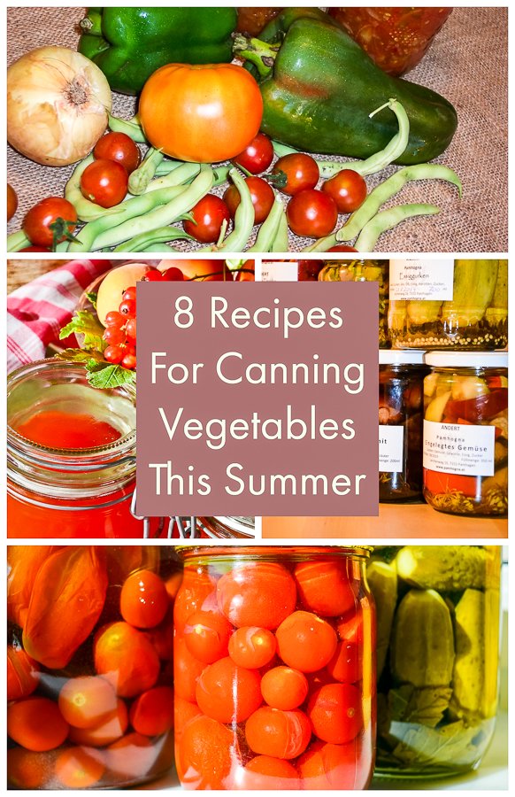 8 Recipes For Canning Vegetables This Summer 8 Recipes For Canning Vegetables This Summer- featured picture for Pinterest