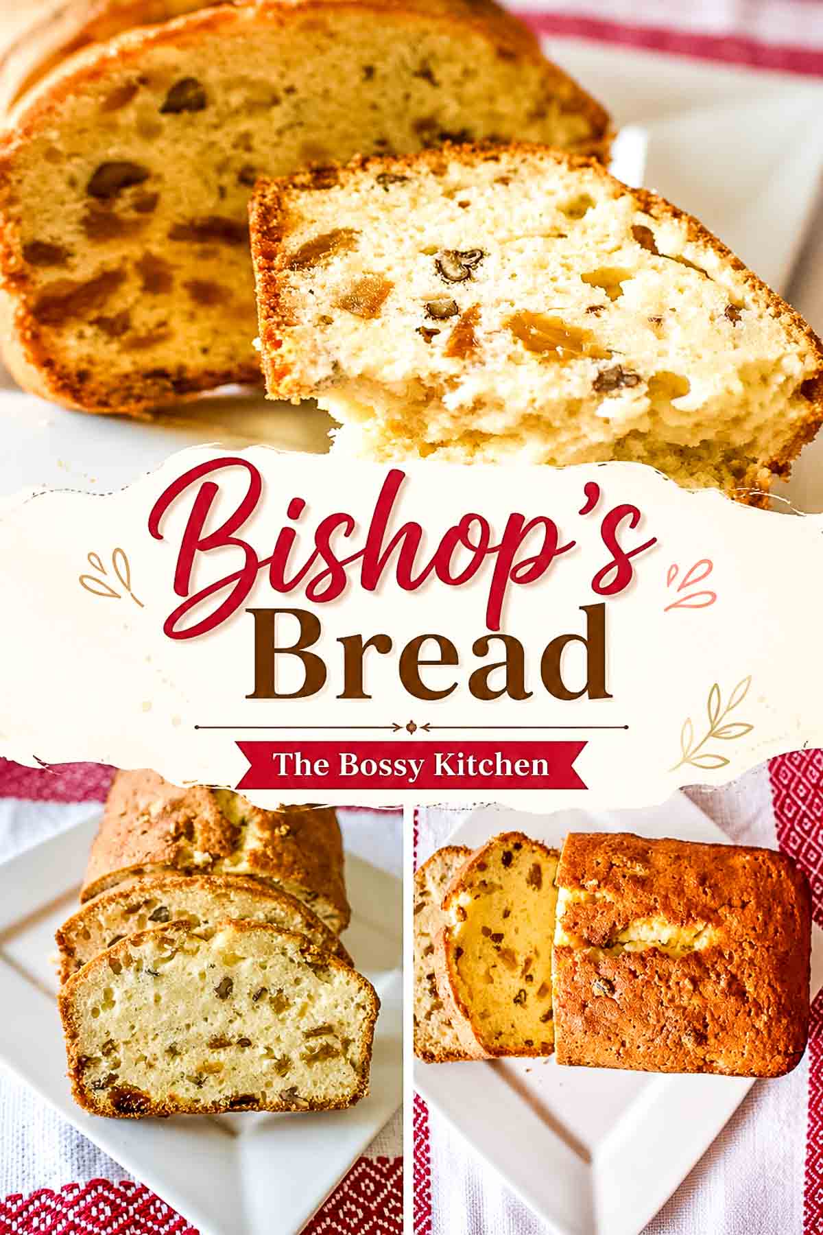 Bishop's Bread Pinterest collage.