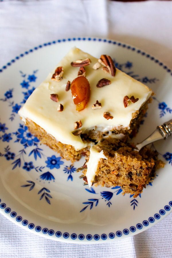 carrot cake with pineapple and cream cheese frosting