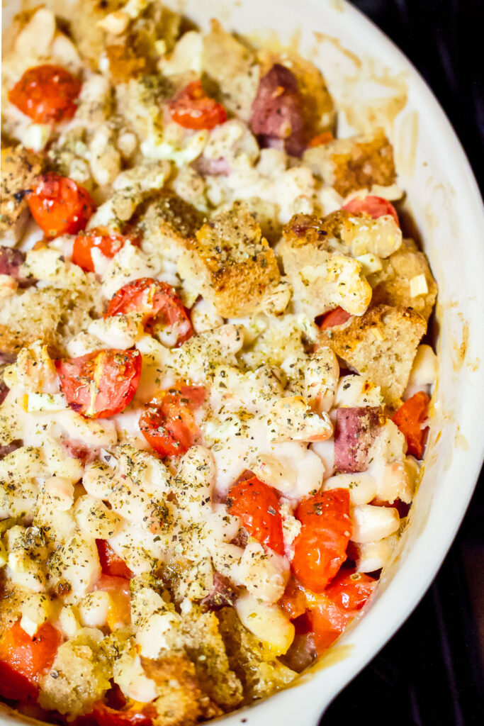 Sausage and Beans Casserole close up0