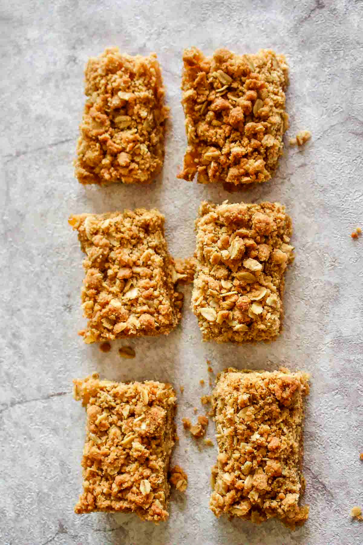 Apricot Oats Bars on parchment paper.