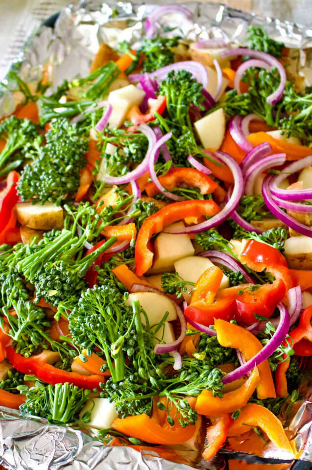 Pork Chops with Roasted Vegetables- The Bossy Kitchen