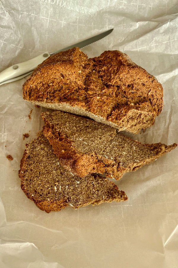 Irish Brown Soda Bread With Molasses- sliced