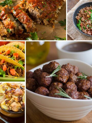 Ground meat recipes collage