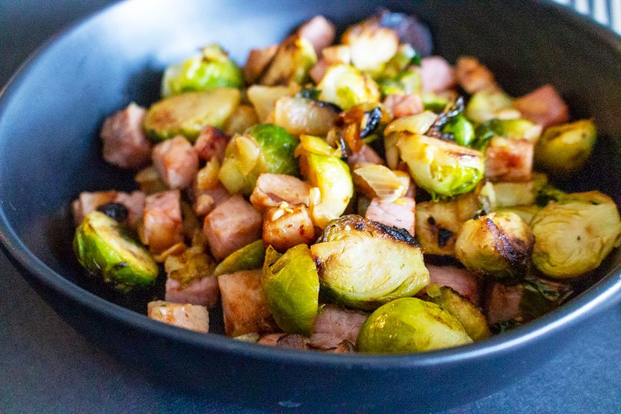 Cast Iron Brussels Sprouts With Ham