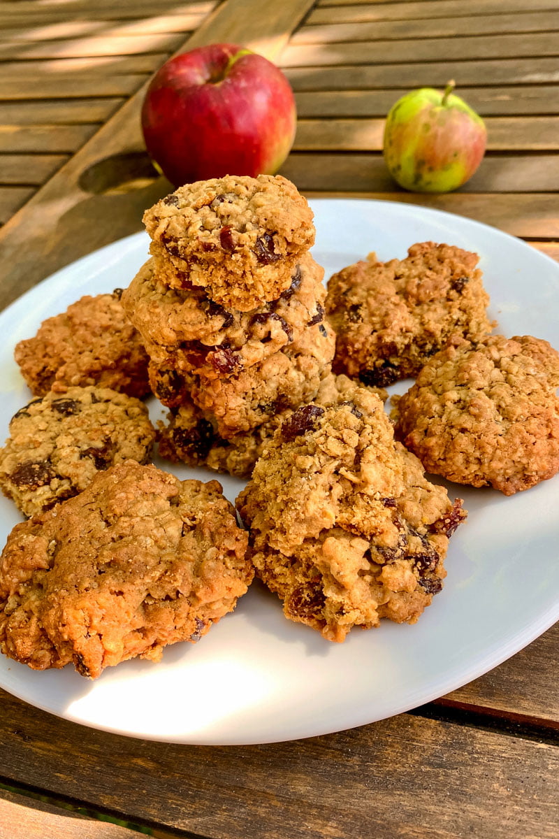 Oatmeal raisin cookies on a plate