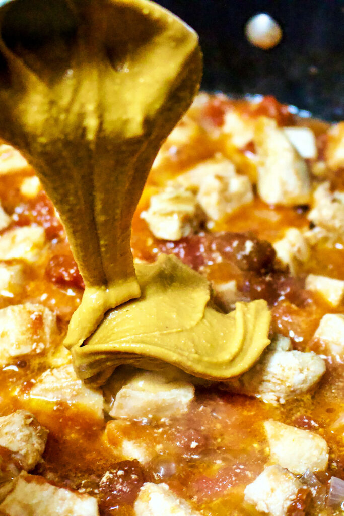 Chicken with peanut butter sauce