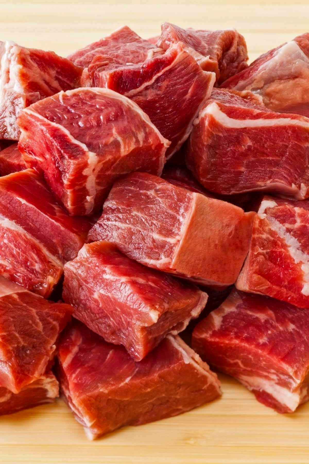 Cubed beef ready for Hungarian Goulash.
