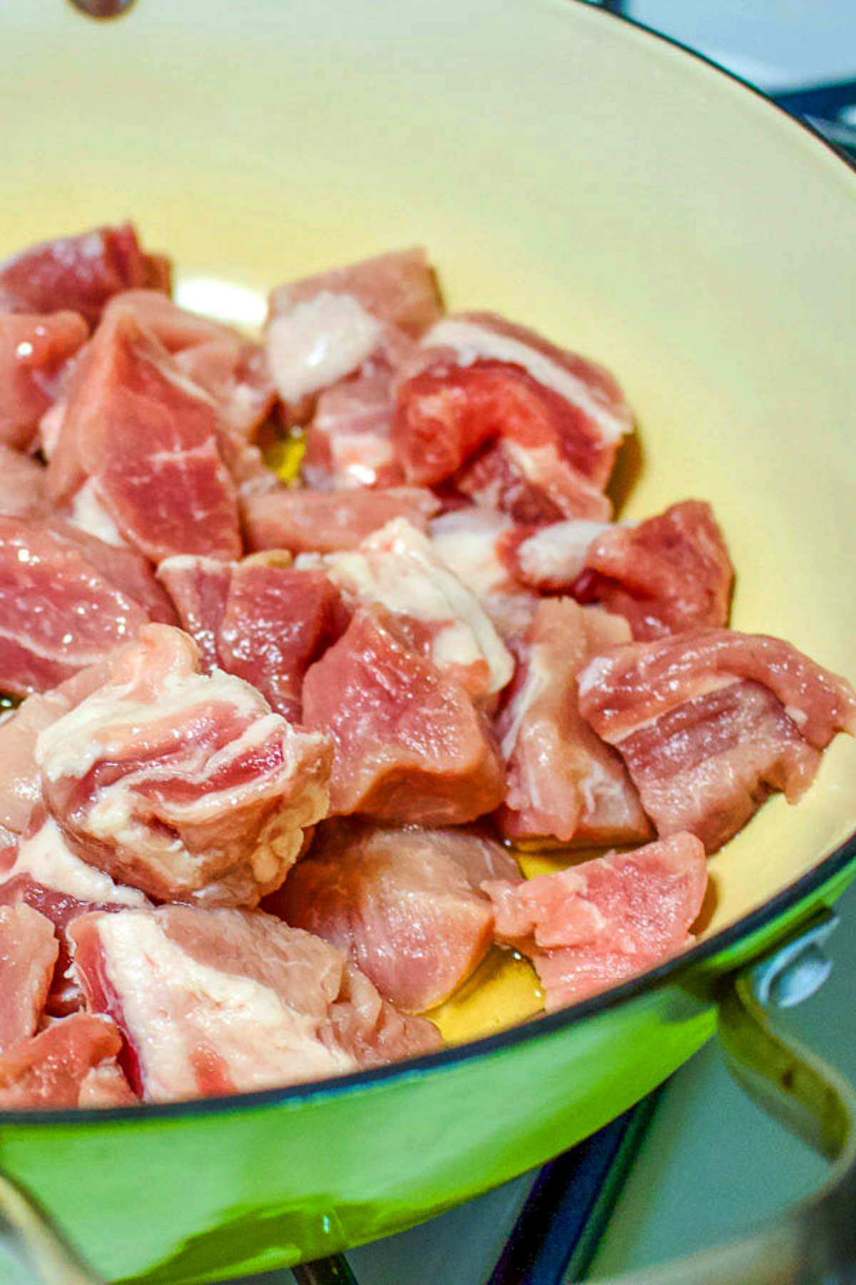 Frying the meat for Goulash.