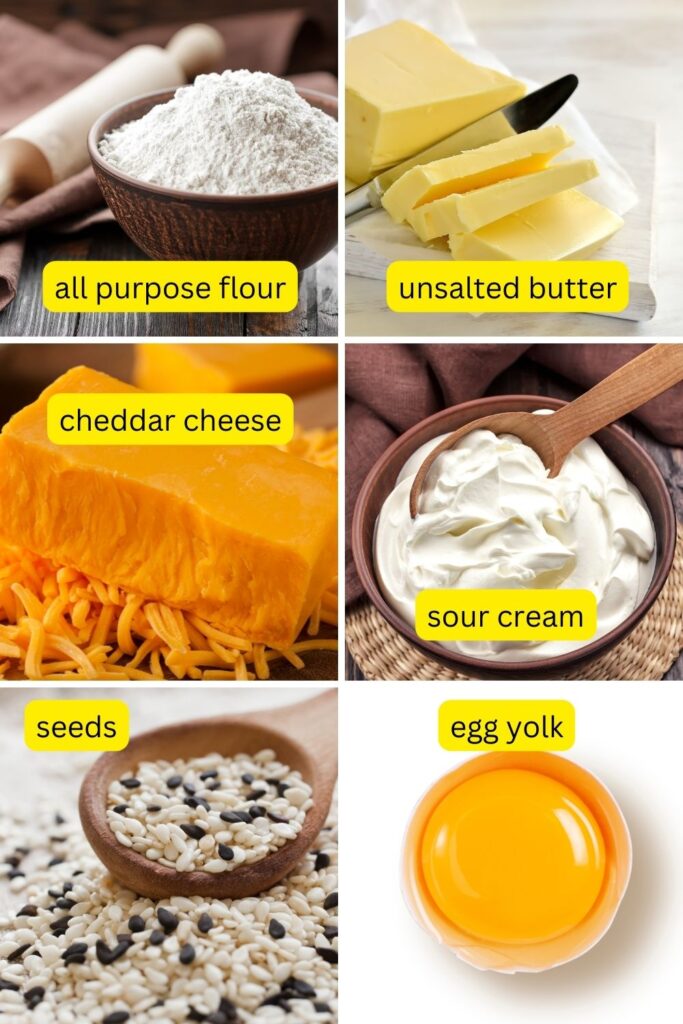 Ingredients for cheese crackers