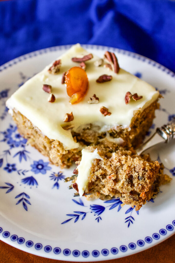 Slice of Carrot Cake with Pineapple and Cream Cheese Frosting square photo0