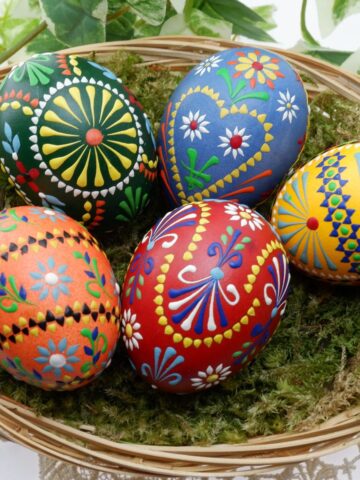 Easter eggs in a basket