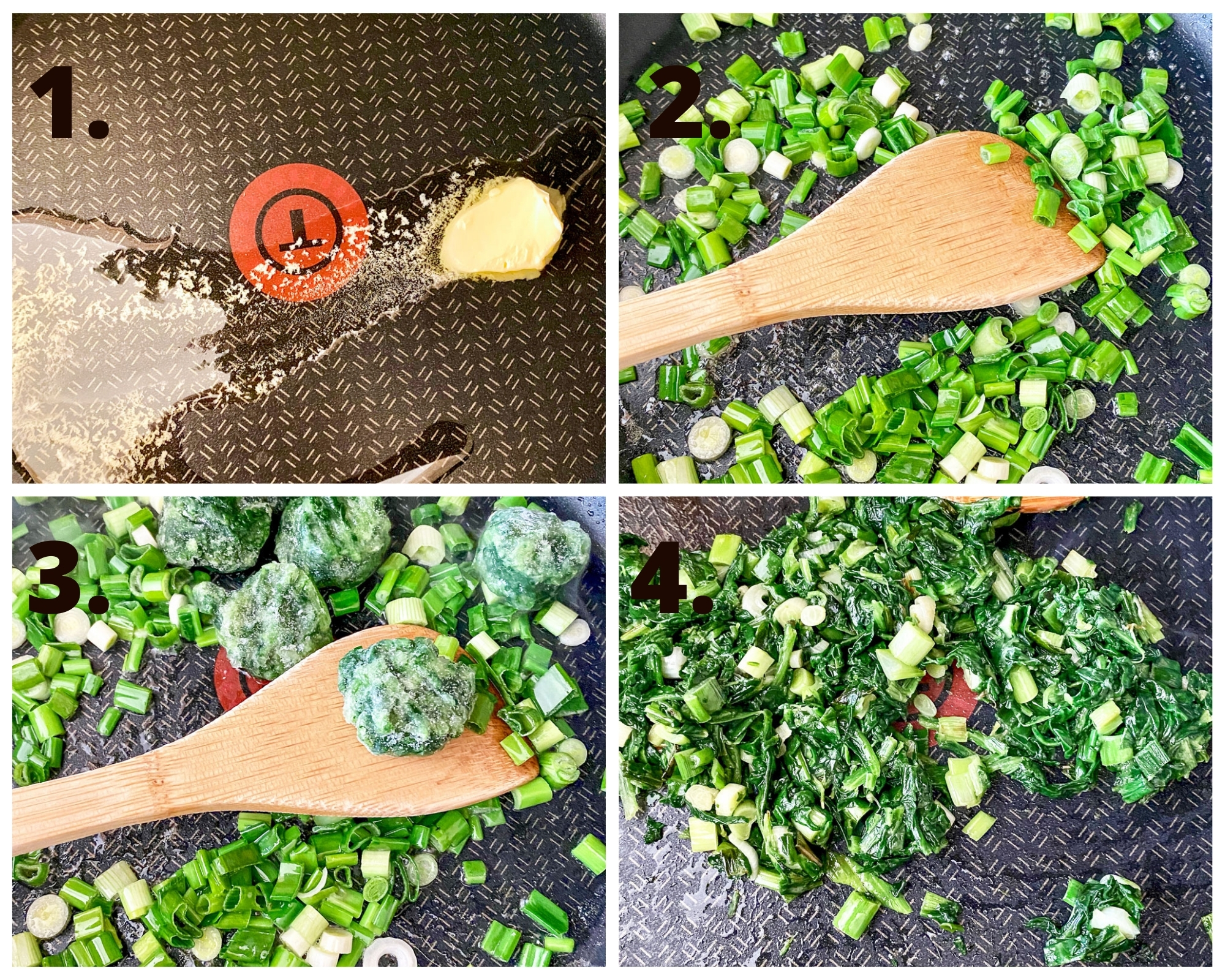 cook some of the ingredients for the quiche