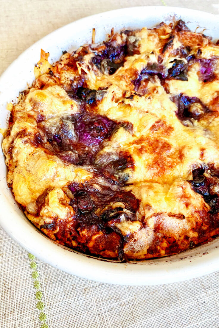 Blueberry Bread Pudding With Cheddar close up0