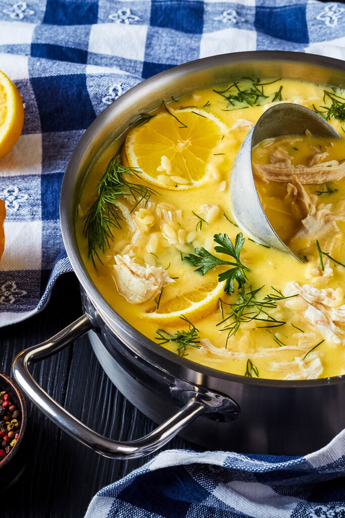 Greek Lemon Chicken Soup in the pot0