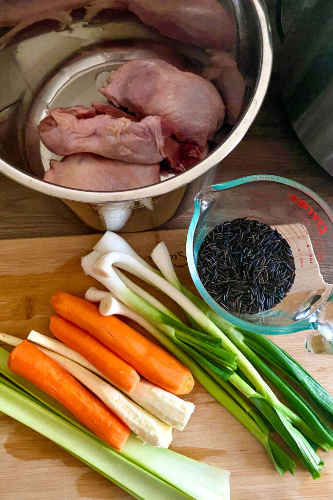 Ingredients for Instant Pot Chicken Wild Rice Soup