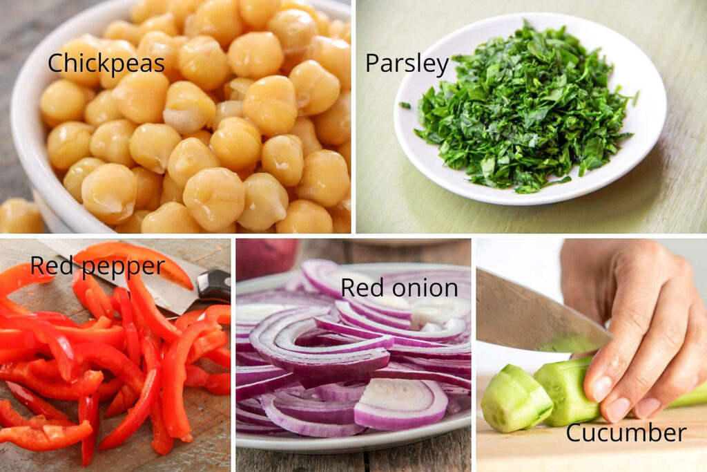Ingredients for the spicy chickpeas salad22