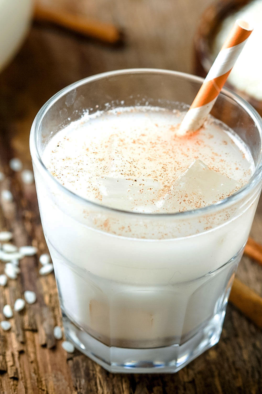 Mexican Horchata in a glass- close up