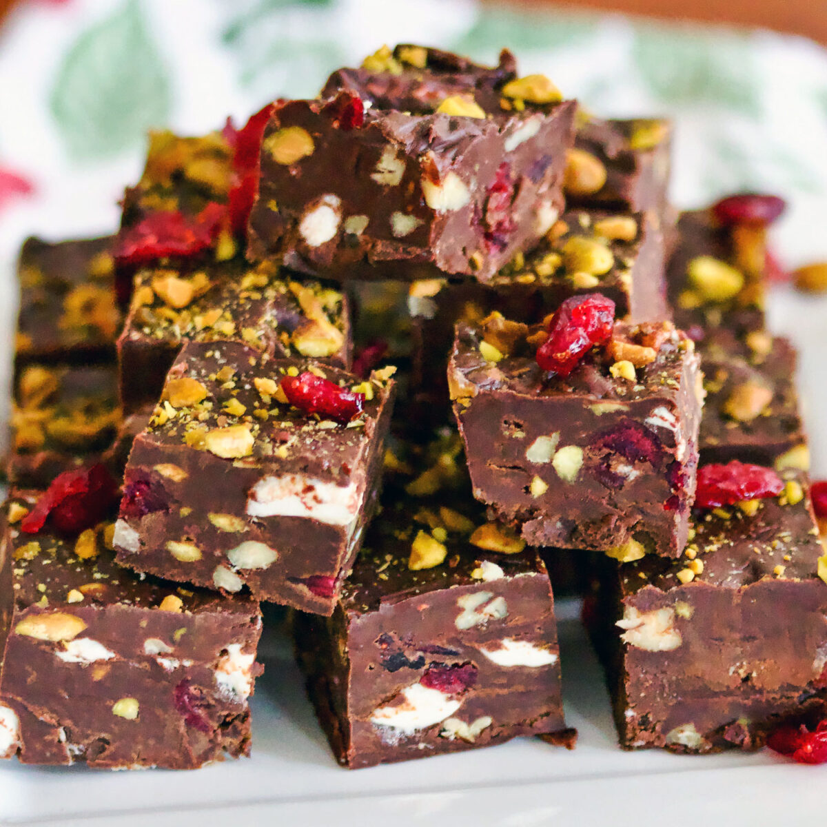 Stacked Pistachio Cranberry Marshmallow Fudge Square photo0
