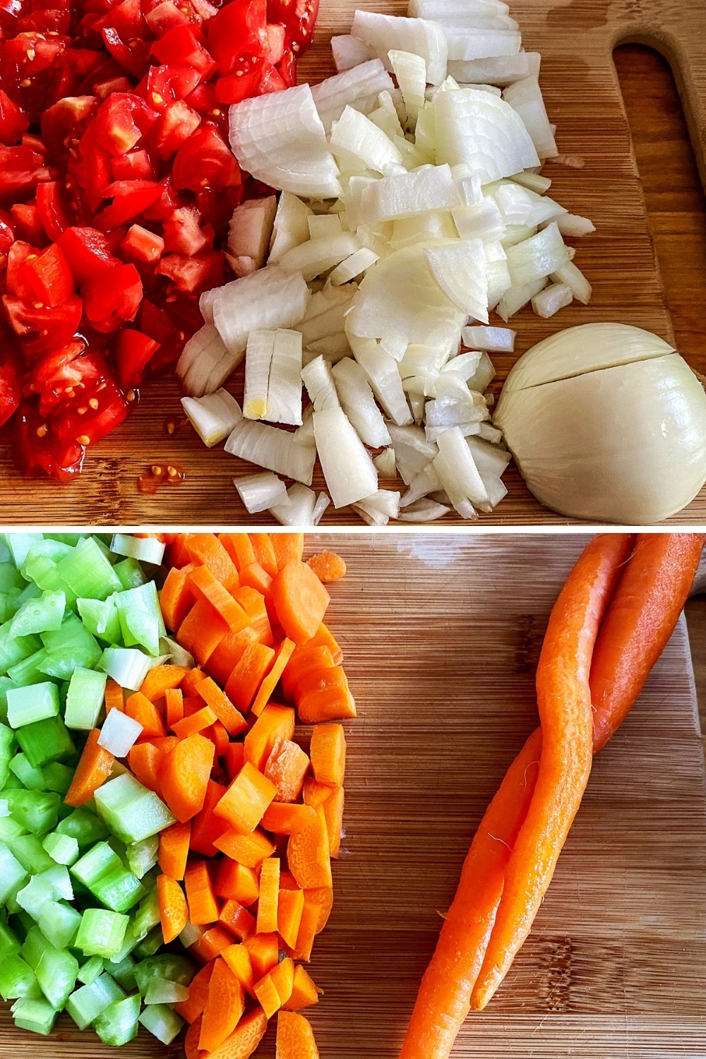 Vegetables for Caldo de pollo