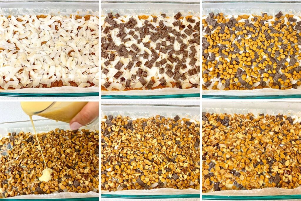 How to layer the ingredients for Magic bars 2