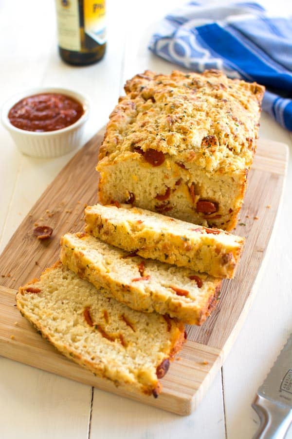 Pizza Beer Bread with pepperoni 3