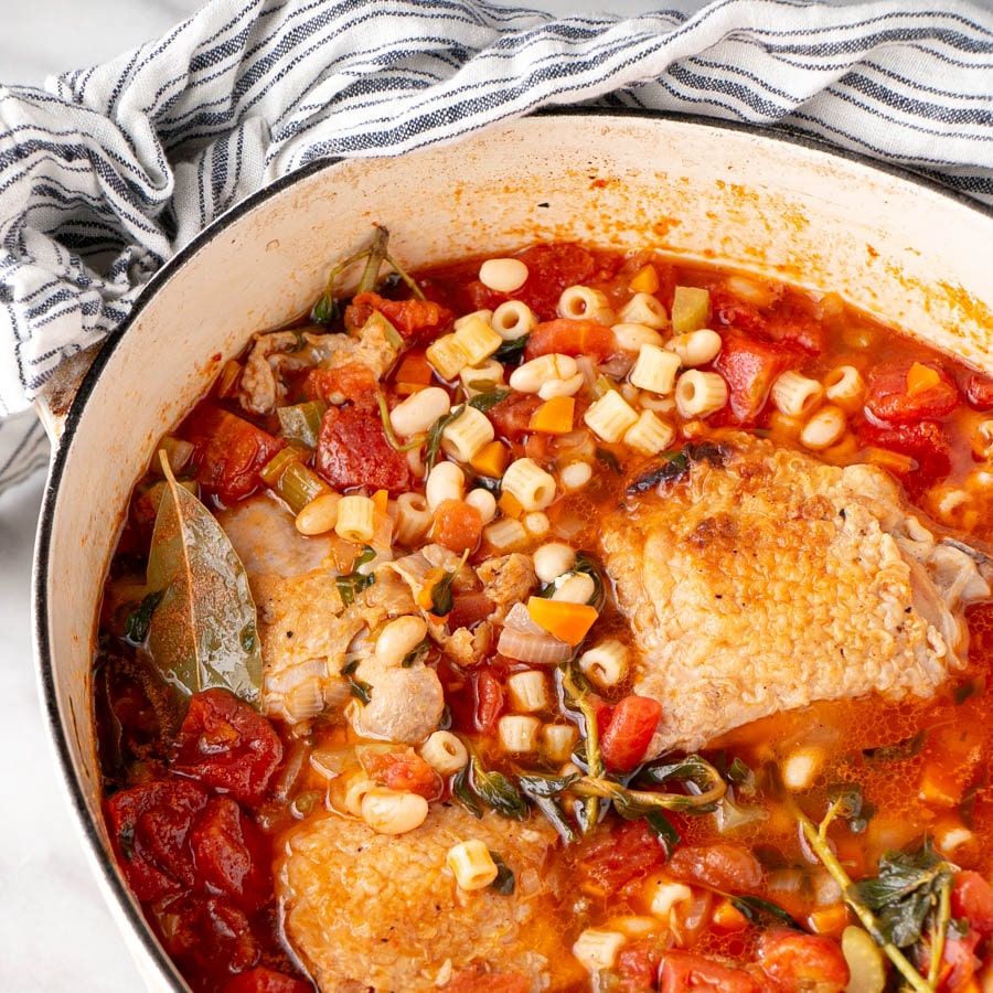 Roasted Chicken Minestrone Soup ft image