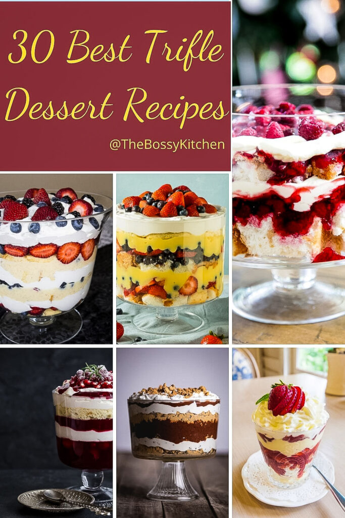 Triffle Dessert Recipes collage Pinterest0