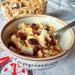 Homemade granola with berries in a bowl Square size0