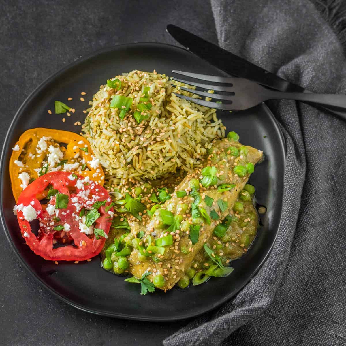 Salmon in Quick Mole Verde Sauce Pipian 1