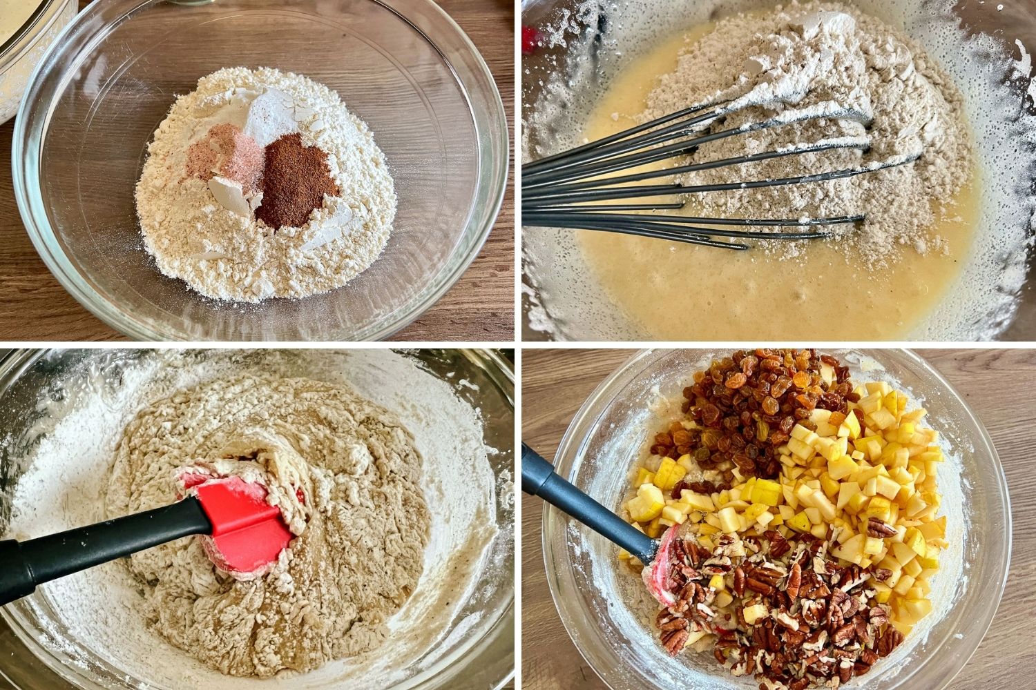 Incorporating the dry ingredients into the batter 