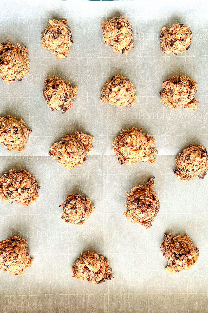 Banana Oatmeal Almond Cookies unbaked
coconut chocolate chip oatmeal cookies