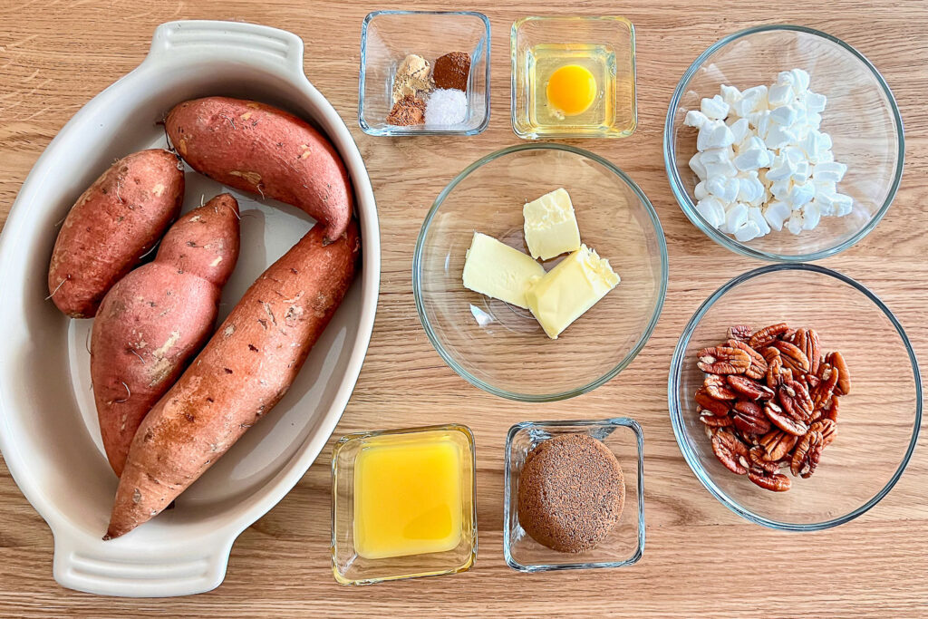 Ingredients for Sweet Potato Casserole horizontal photo0