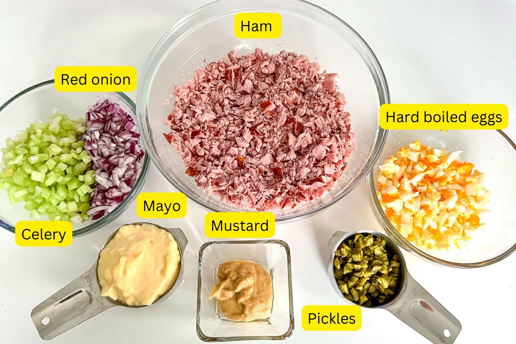Ham Salad Ingredients image.