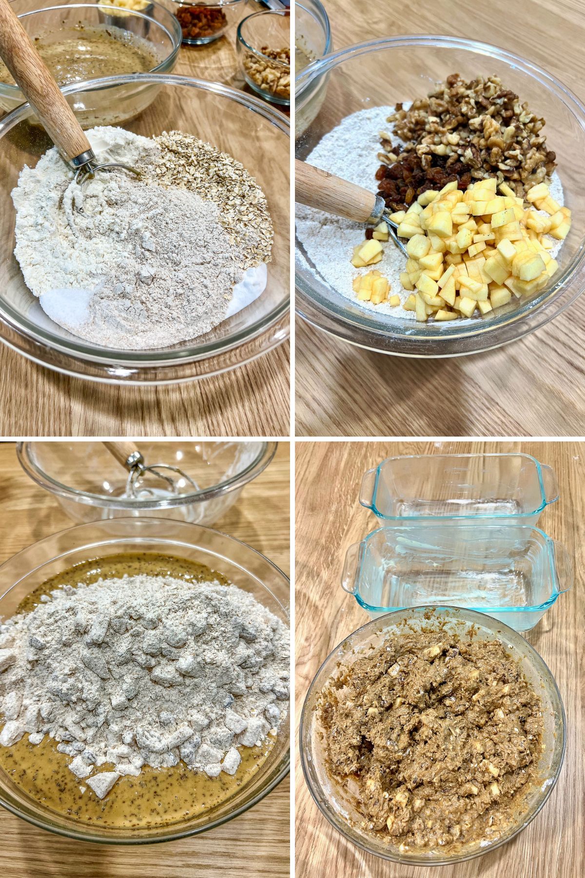 Steps of the recipe for Buttermilk Apple Brown Bread